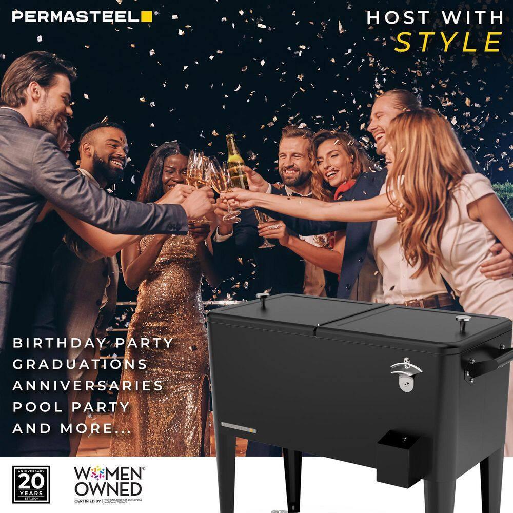 Permasteel 80-Qt Classic Outdoor Patio Cooler On Wheels