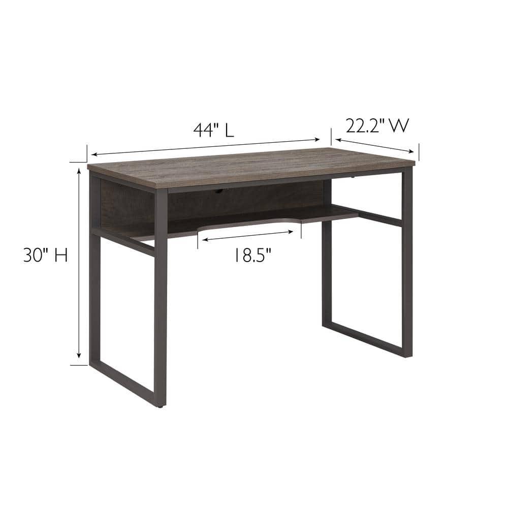 Leick Home Kona Desk in Corojo and Gunmetal Gray