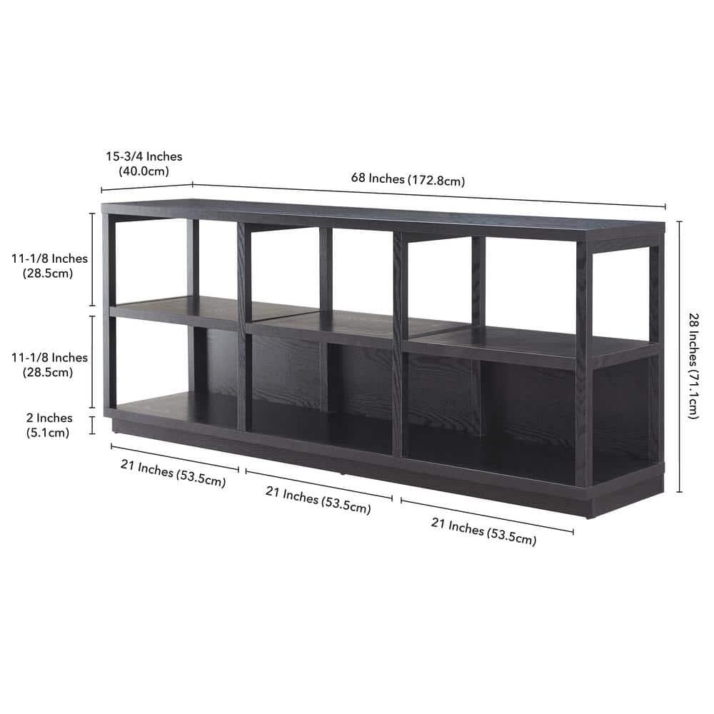 Evelyn&Zoe Thalia Rectangular TV Stand for TV's up to 75", Black