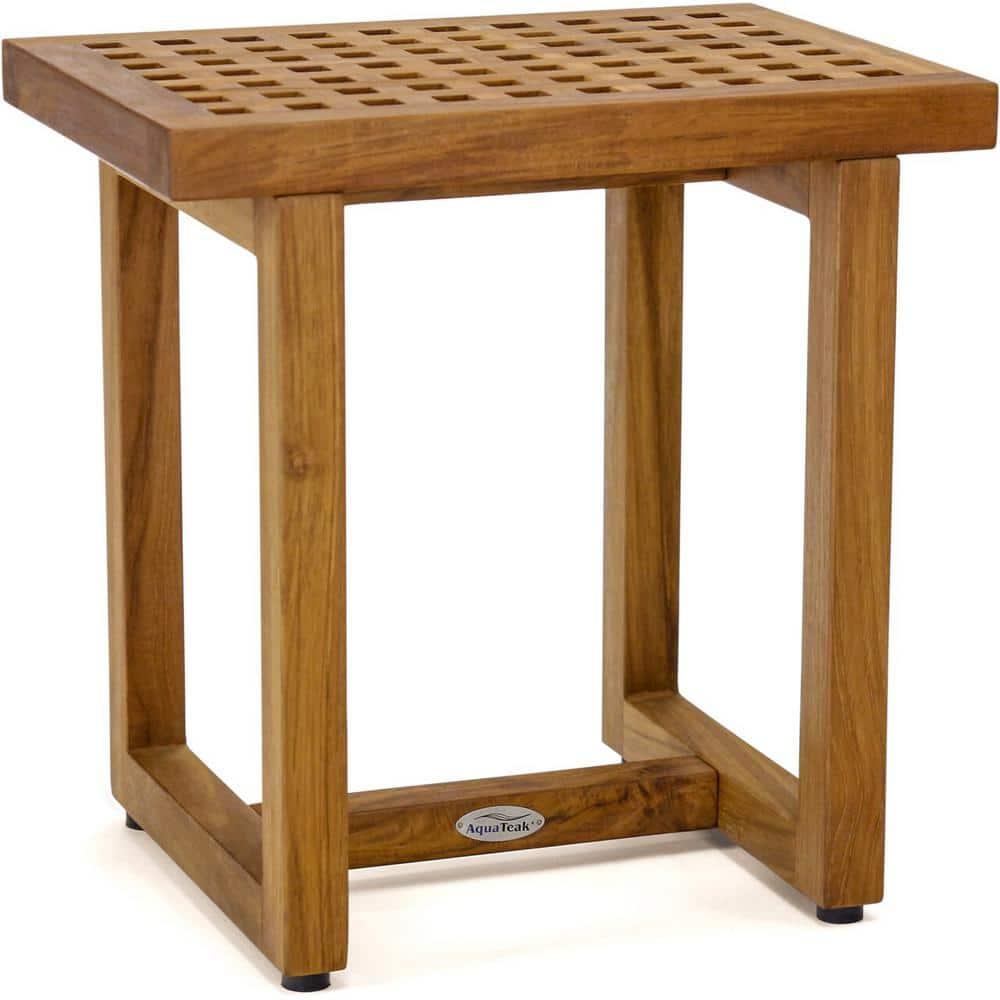 Aqua Teak Grate 17.25'' W Teak Shower Bench