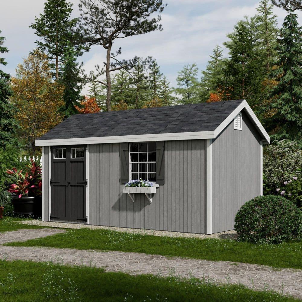 Little Cottage Co. 8x16 Colonial Pinehurst Shed with Operable Window, Outdoor Wood Storage Do-It-Yourself Precut Kit