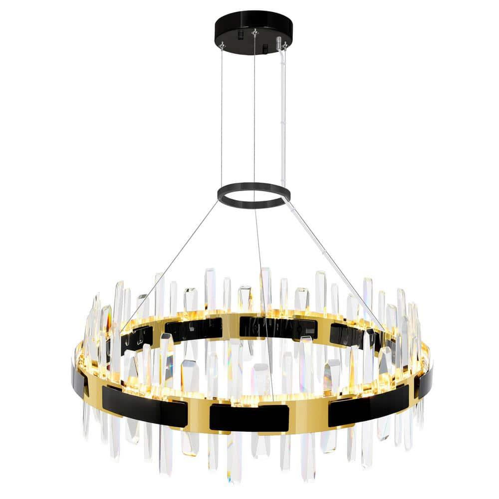 CWI Lighting Aya LED Integrated Pearl Black Metal Chandelier