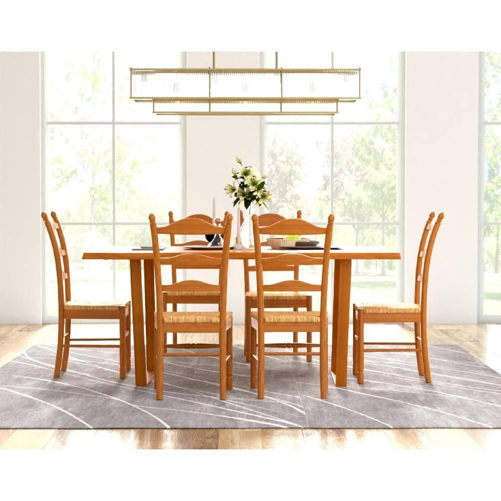 Carolina Living Aurora Rush Seat Dining Chair English Pine and Table: Woven, Ladder-Back, Wood Frame