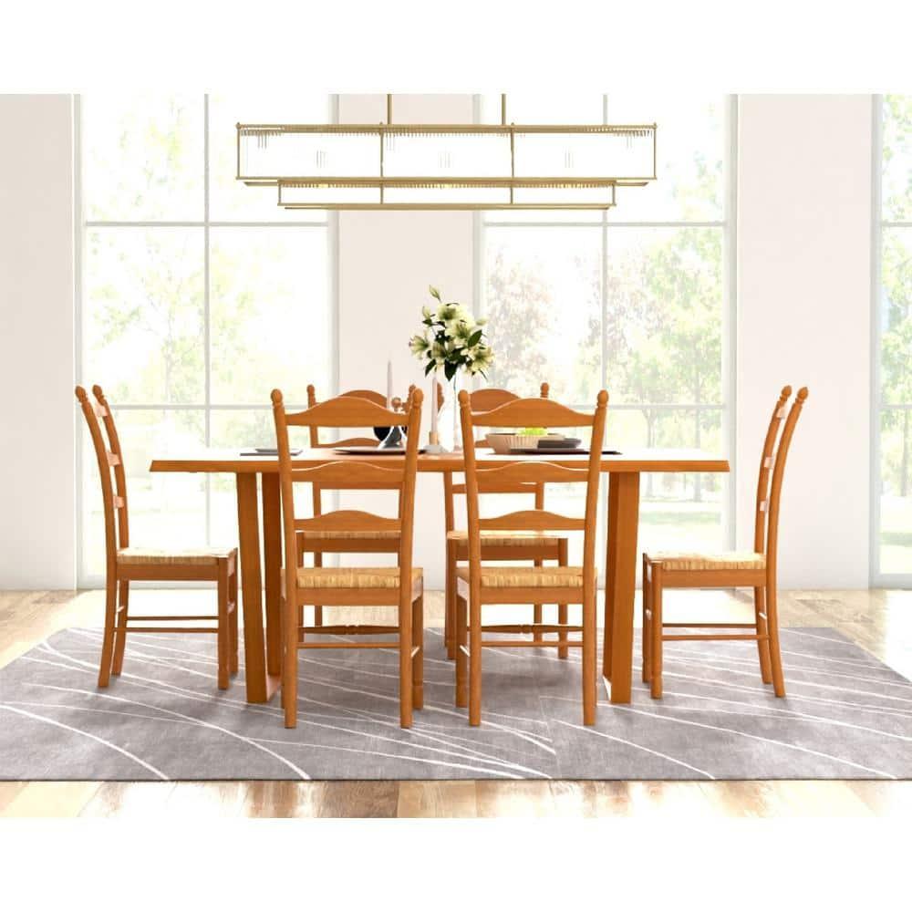 Carolina Living Aurora Rush Seat Dining Chair English Pine and Table: Woven, Ladder-Back, Wood Frame