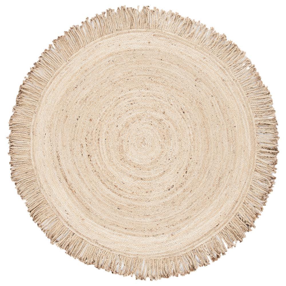Braided BRD259 Hand Braided Area Rug - Beige - 5' round - Safavieh.
