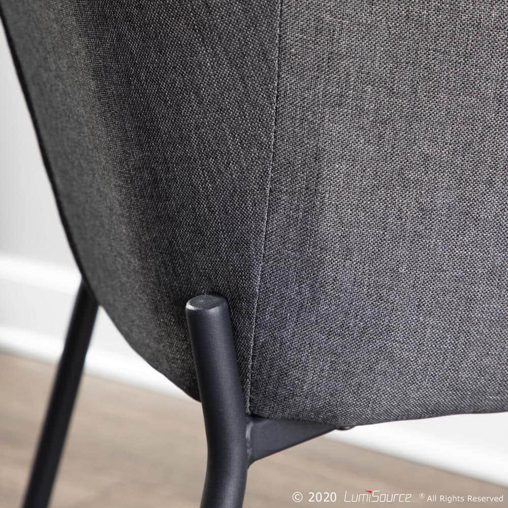Set of 2 Daniella Contemporary Dining Chairs Charcoal Gray - LumiSource: Upholstered, Metal Legs, Floor Protectors