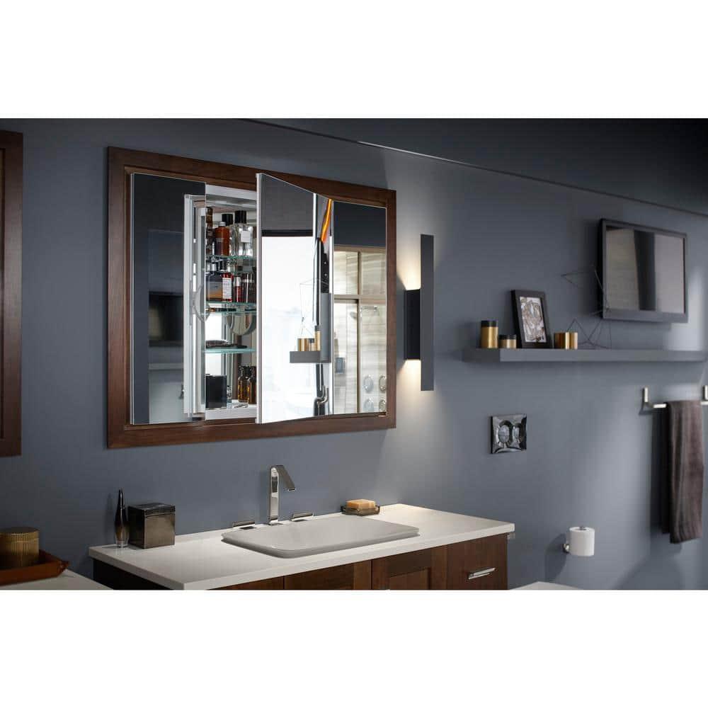 KOHLER Verdera® Aluminum Triple-Door Medicine Cabinet, Frameless with Adjustable Shelves