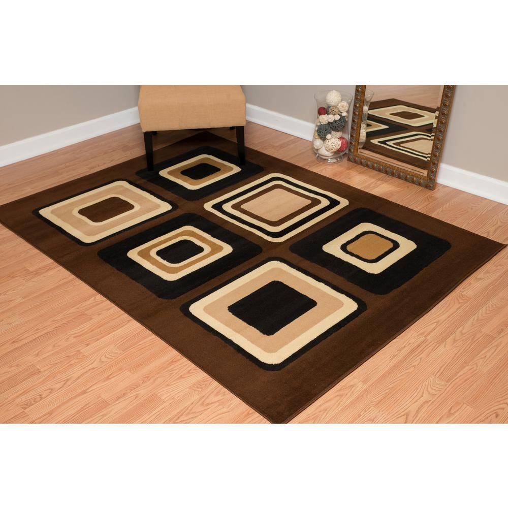 United Weavers Plaza Florence Area Rug, Geometric Pattern, Brown, 7'10" X 10'6"