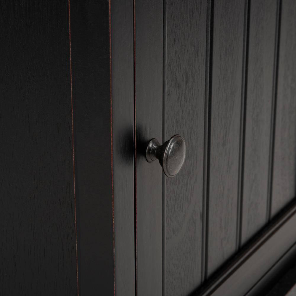 Connery Cabinet - Distressed Black - Safavieh.