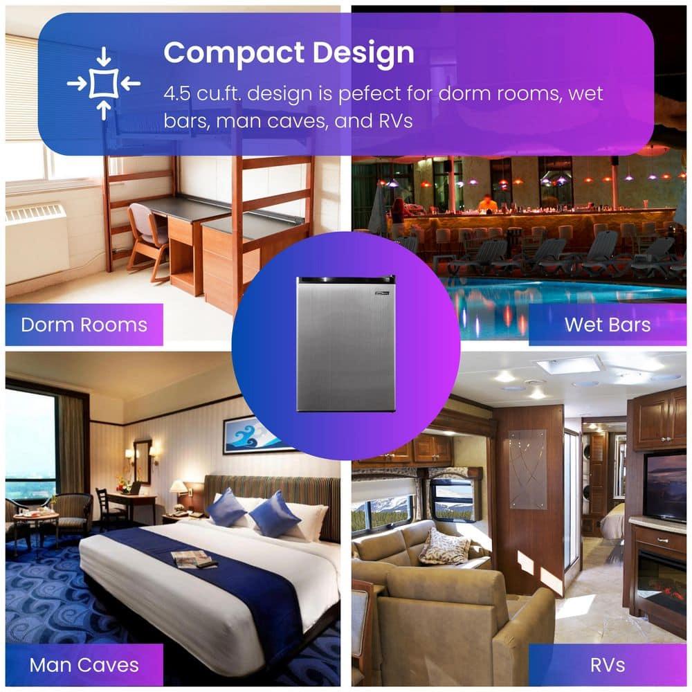 Equator Advanced Appliances Conserv 20in STAINLESS Compact Refrigerator 4.5cF Reversible Door 110V