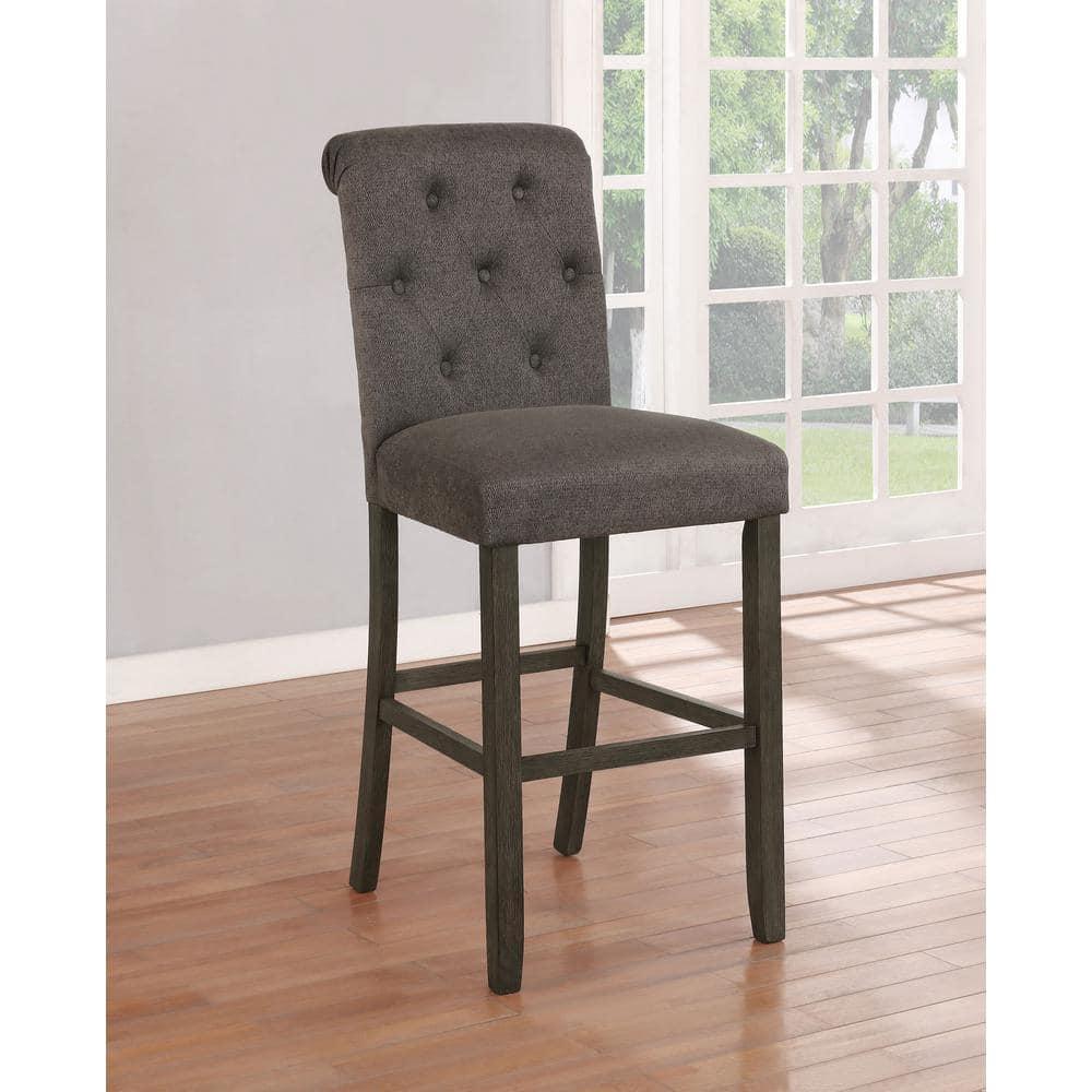 Balboa Tufted Back Bar Stools Grey and Rustic Brown (Set of 2)