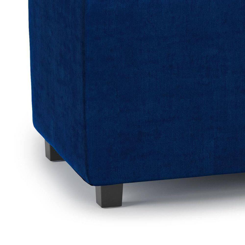 Simpli Home Avalon 42"W Upholstered Storage Ottoman with 3 Flip-Over Serving Trays