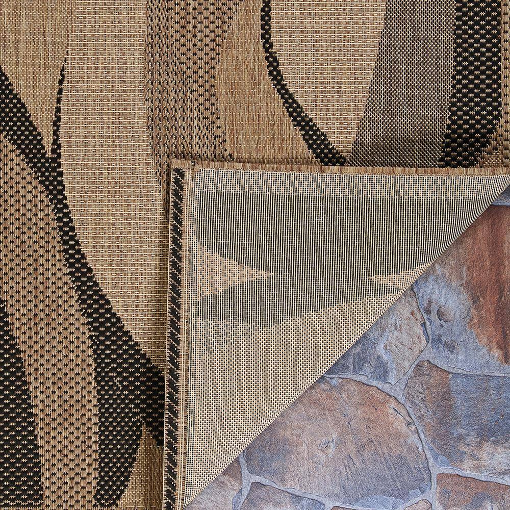 Modern Square Black Synthetic Outdoor Rug - 8'6" x 8'6"