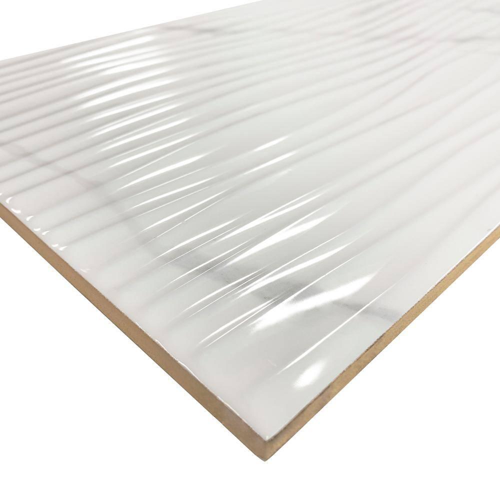 10" x 23.5" Ceramic Marble Look Subway Wall & Floor Tile