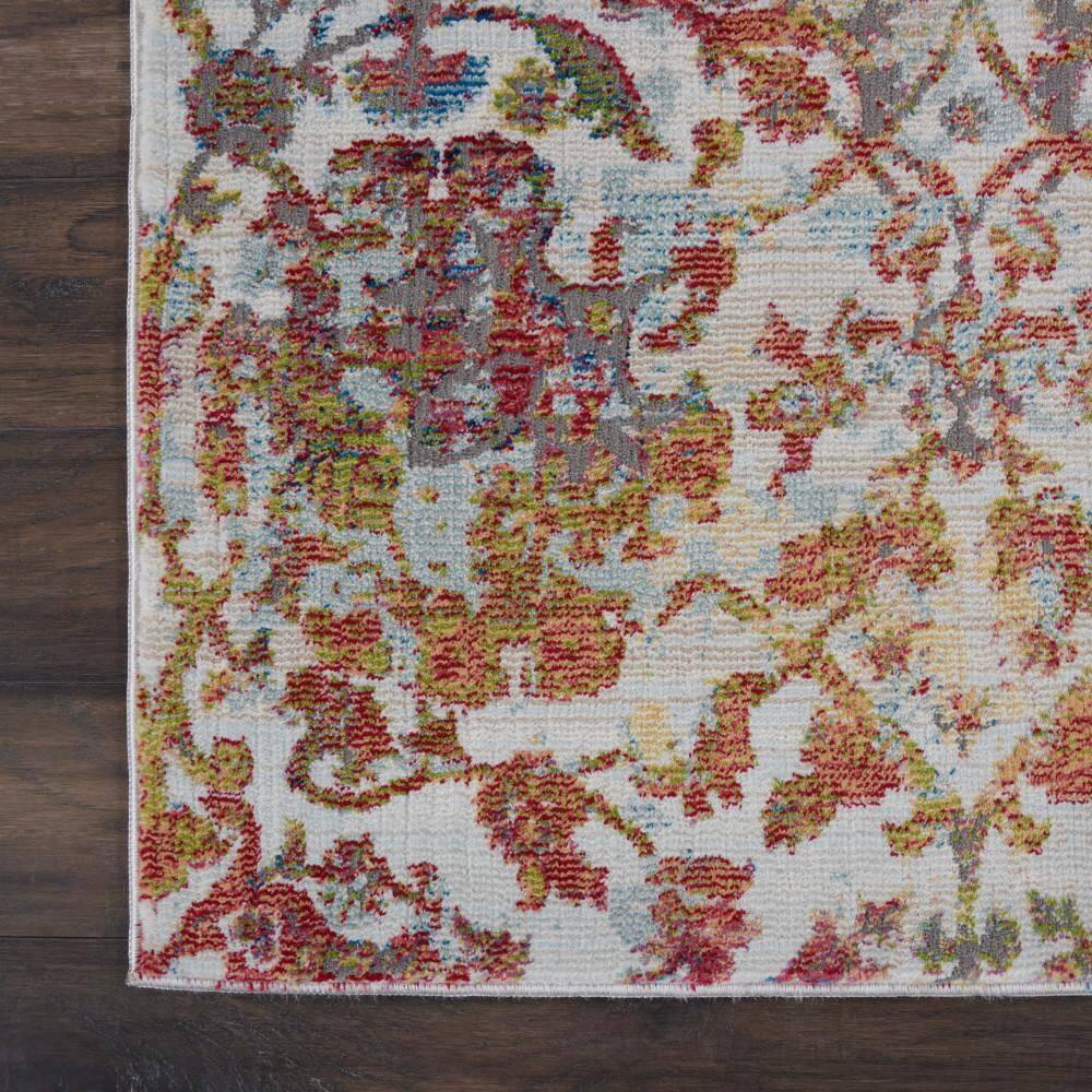 Nourison Global Vintage 7'10" x 9'10" (8' x 10') Ivory/Orange Area Rug Colorful Vintage Damask by Nourison