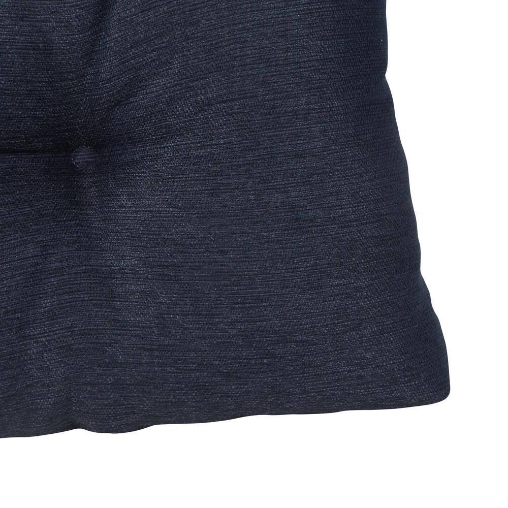 Gripper 35" Tufted Omega Universal Bench Cushion Indigo: Solid Rectangle Indoor Seat Cushion, Polyester Woven Material