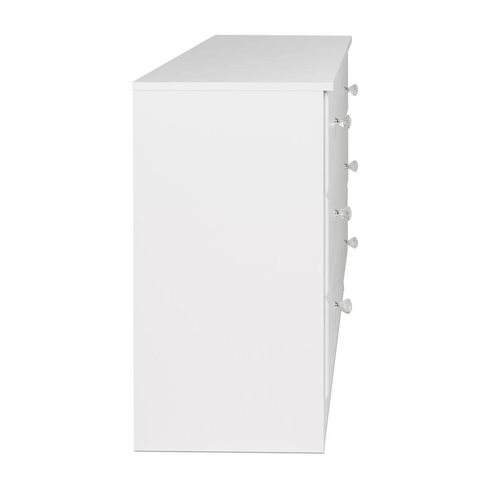Astrid 6 Drawer Dresser White - Prepac: Laminated Wood Composite, Easy-Glide, Safety Stops
