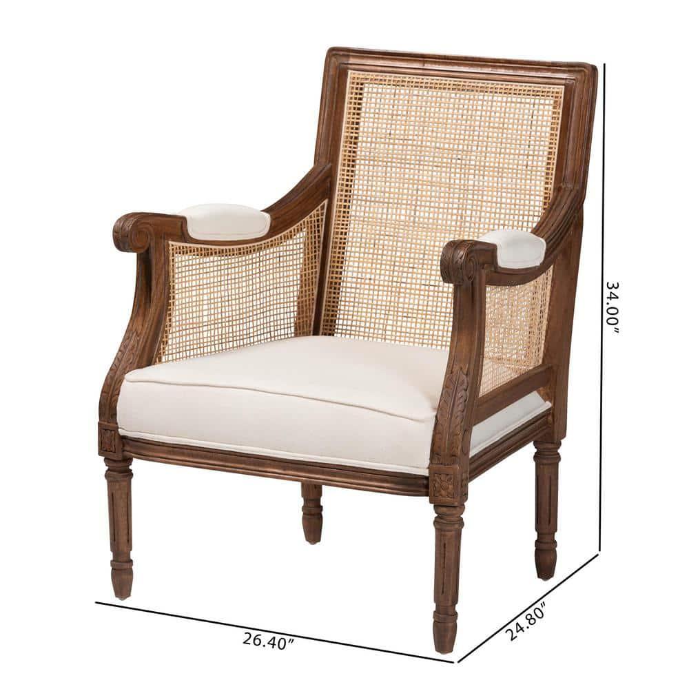 bali & pari Desmond Accent Chair: Traditional French Design, Foam Padded, Woven Back