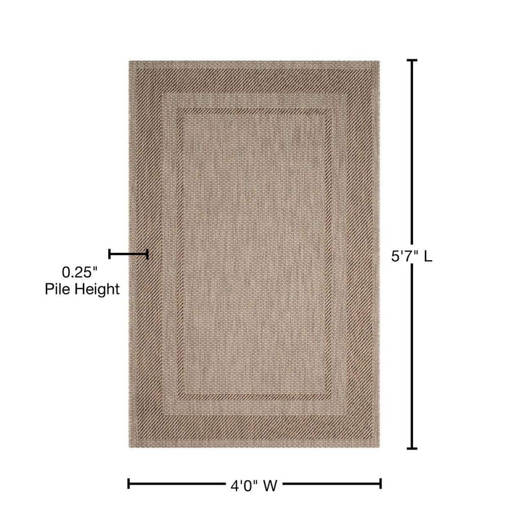 Courtyard CY8477 Power Loomed Indoor/Outdoor Area Rug - Beige/Brown - 4'x5'7" - Safavieh.