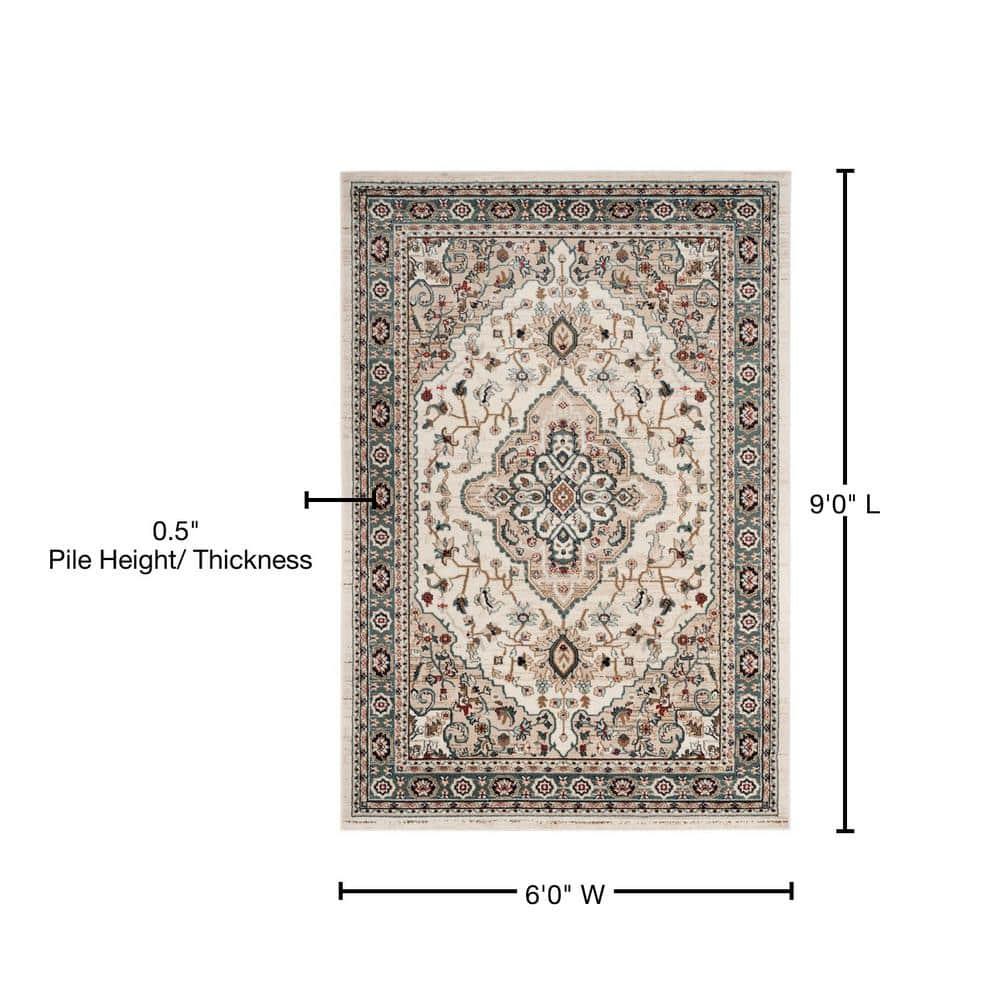 Lyndhurst LNH338 Power Loomed Area Rug - Cream/Beige - 6'x9' - Safavieh.