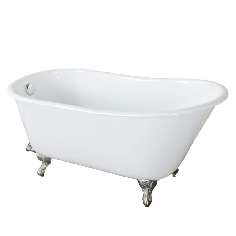 Barclay Gareth 53.25'' x 28.25'' Freestanding Soaking Cast Iron Bathtub CTSN53-WH-BN