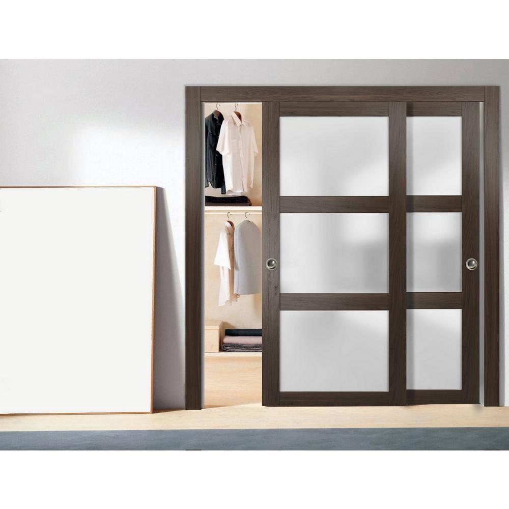 SARTODOORS Lucia Frosted Glass Sliding Closet Doors