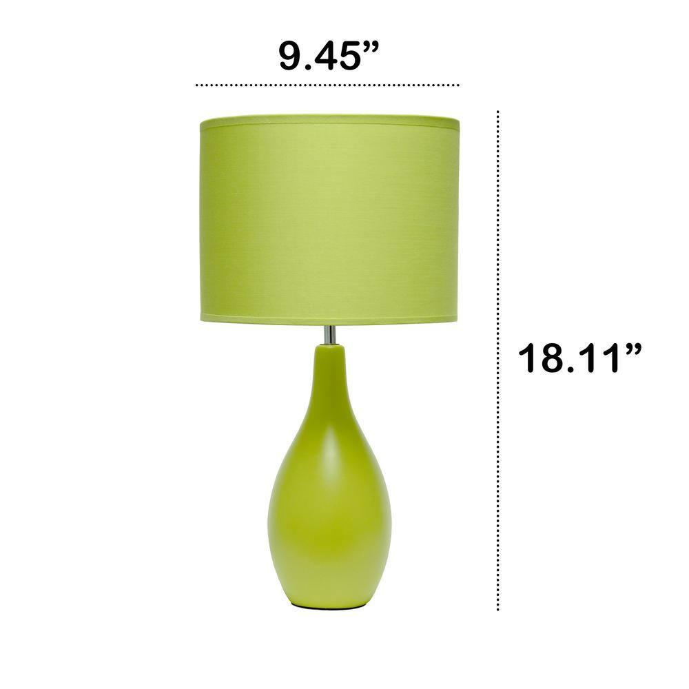 Simple Designs Oval Bowling Pin Base Ceramic Table Lamp