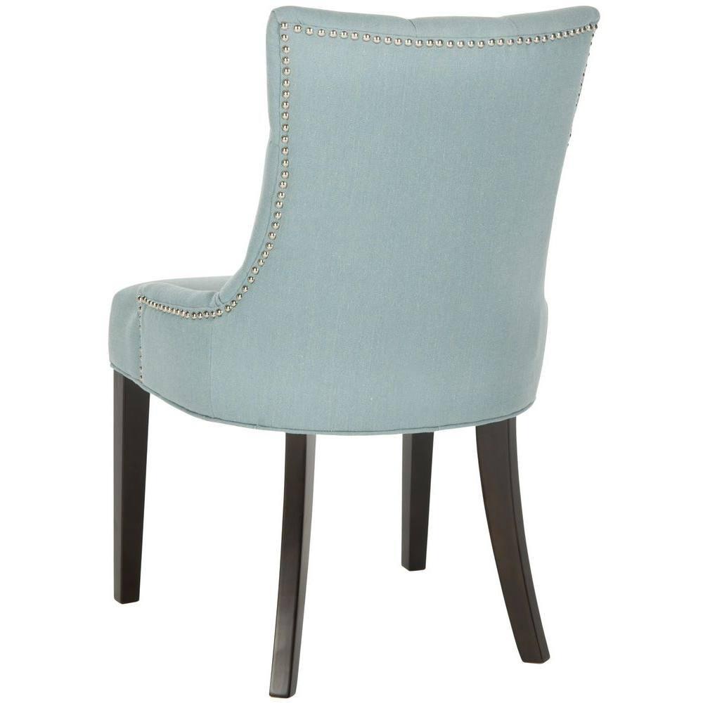 Abby 19''H Tufted Side Chairs (Set Of 2)  Silver Nail Heads - Sky Blue - Safavieh