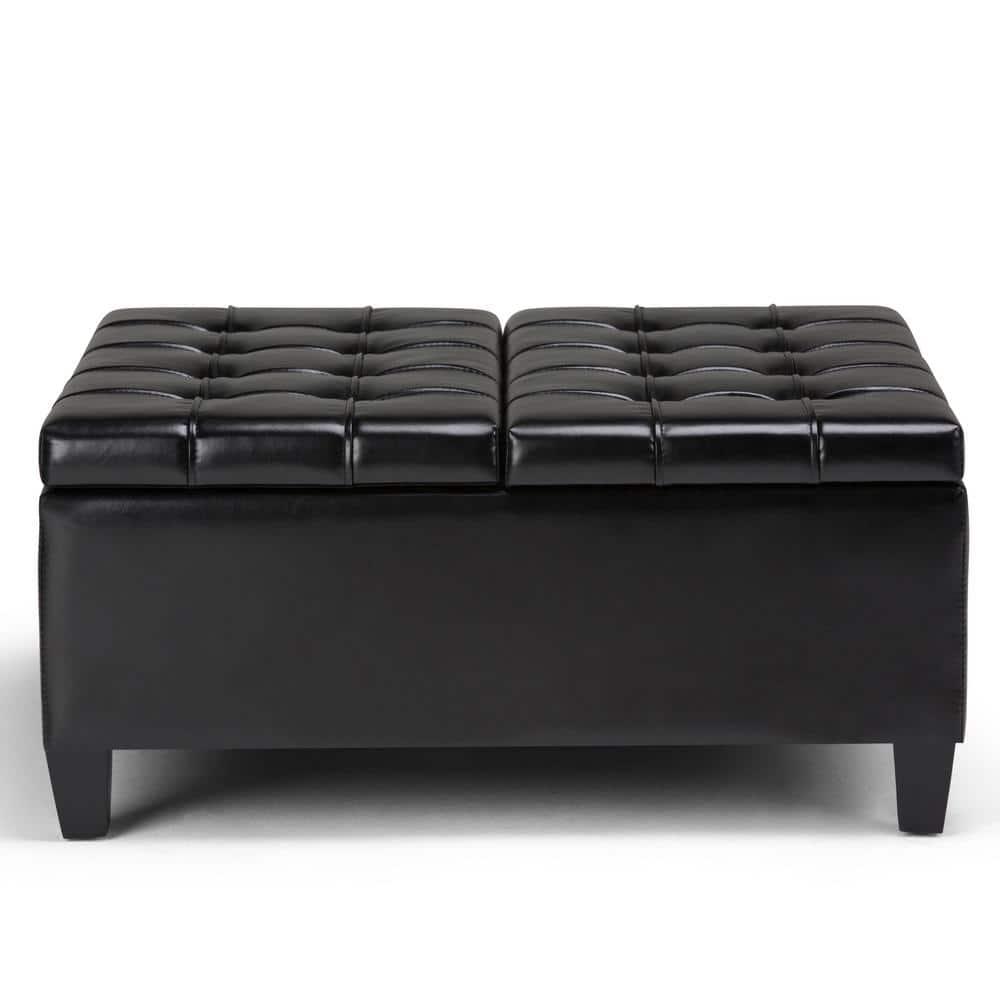 Simpli Home Harrison Coffee Table Storage Ottoman