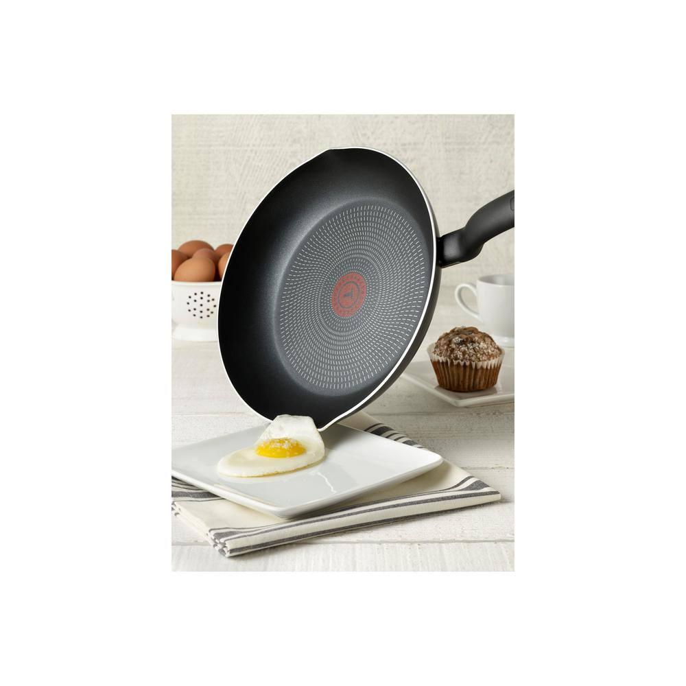 T-fal 10pc Initiatives Nonstick Cookware Set Black: Tempered Glass Lids, Stay-Cool Handles, Dishwasher & Oven Safe