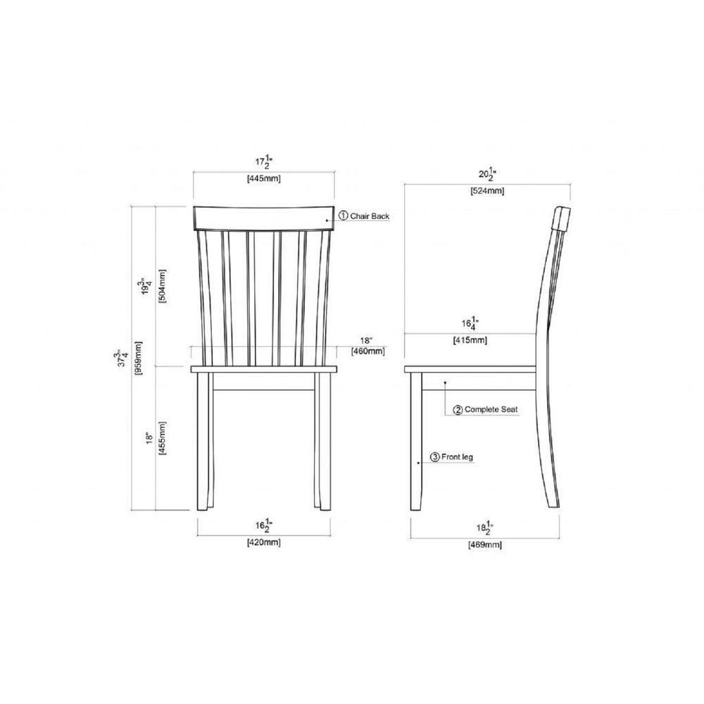 Bloomington Dining Chairs Black And Cherry (Set Of 2) - Boraam: Rubberwood, Comfort Backrest, 250lbs Capacity