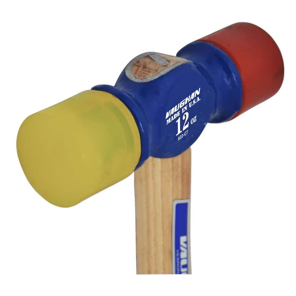 1 PK Vaughan 12 oz. Soft Face Hammer, 12 1/2 in L Steel W/ Vinyl Grip Handle