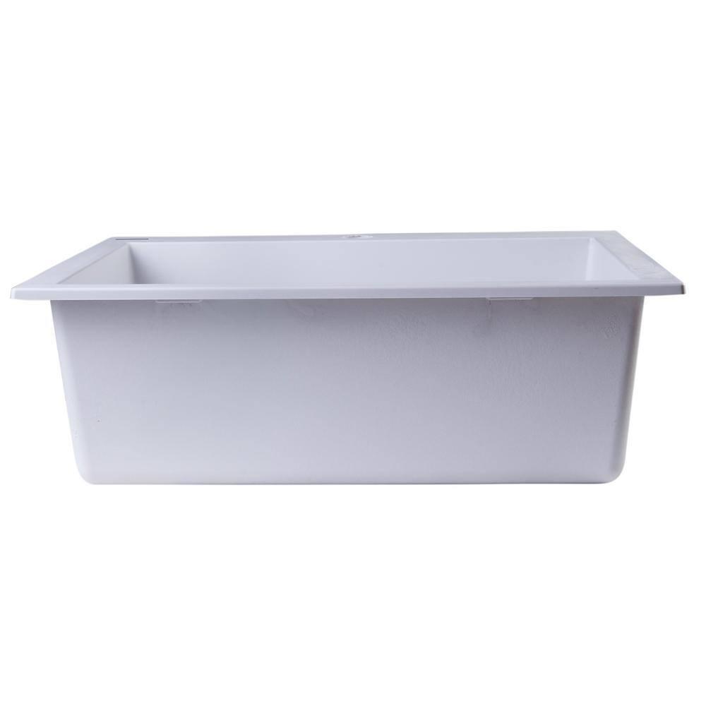 23.63'' L Drop-In Single Bowl Granite Kitchen Sink