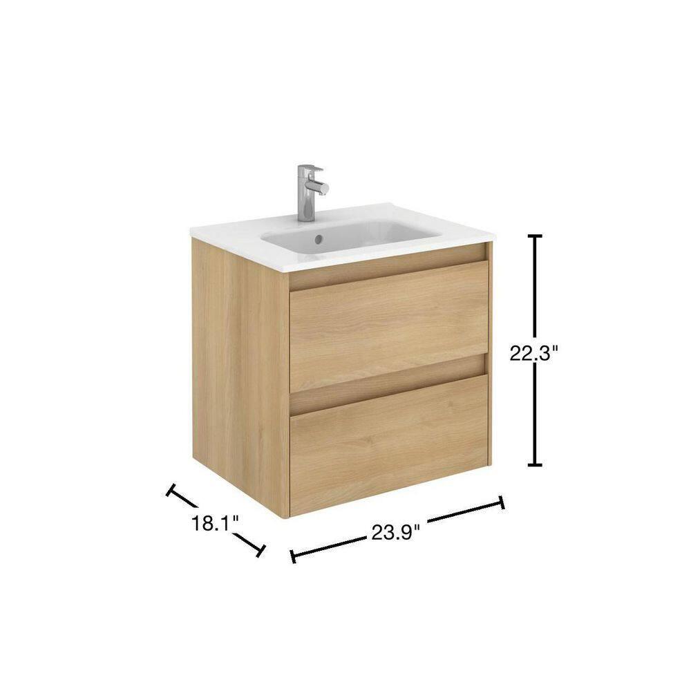 Ws Bath Collections Ambra 60 Ambra 24" Wall Mounted Single Basin Vanity Set - Wood