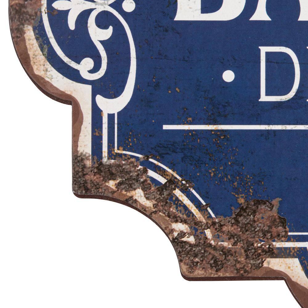 Creative Co-Op Metal Laundry Room Wall Sign with Distressed Finish, Blue