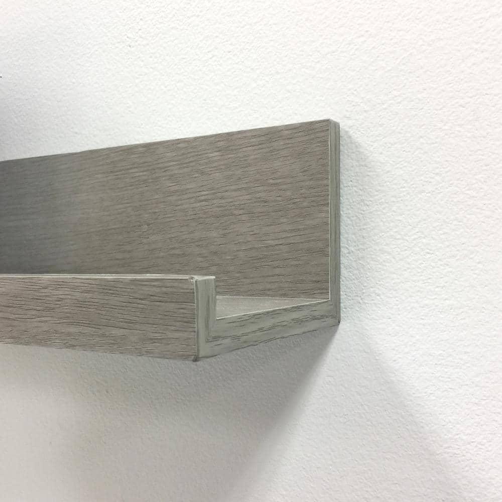 72" Picture Ledge Wall Shelf Driftwood Gray - InPlace: Modern Photo Display, MDF Floating Ledge