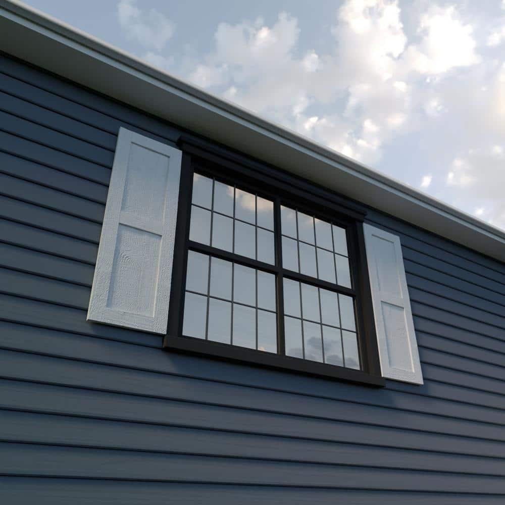 Ekena Millwork Rustic Two Equal Panel Flat Panel Faux Wood Shutters (Per Pair)