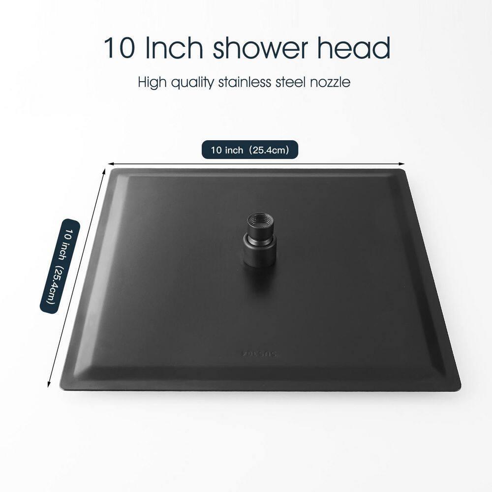 GhomeG GHGHS10B 10 Inch Stainless Steel Shower Head, Square