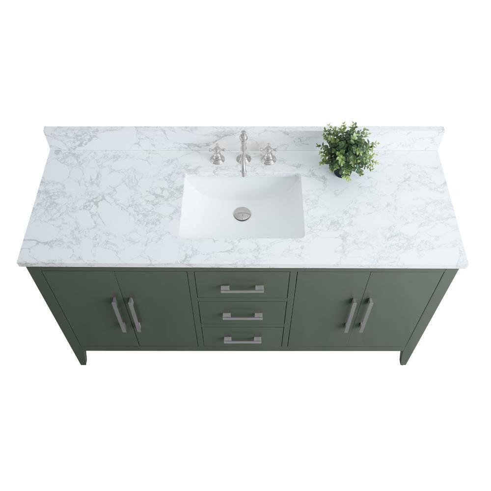 60'' Single Bathroom Vanity with Engineered Marble Top