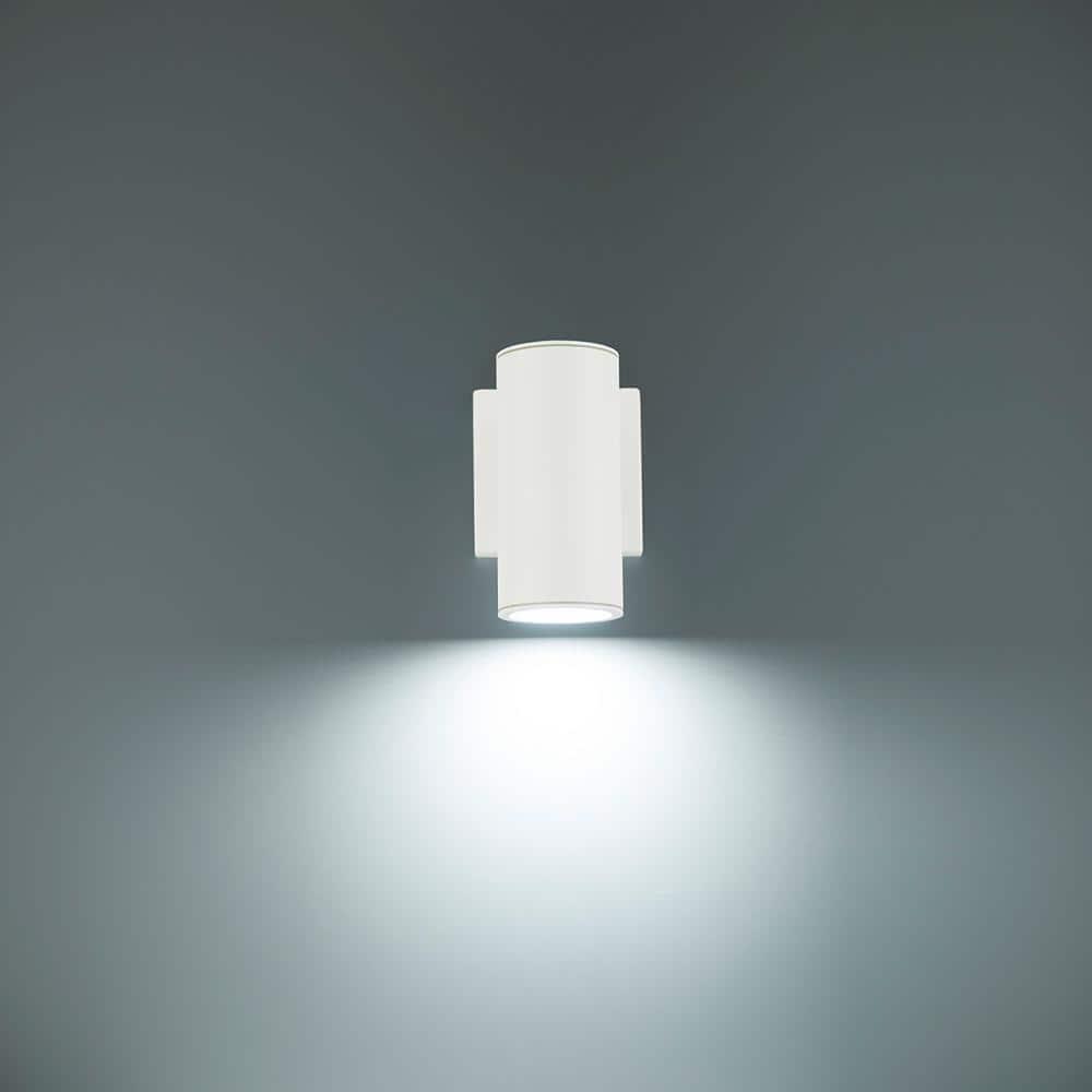 WAC Lighting Cylinder 1 -Light 6.75-in H Matte White Hardwired Integrated LED Outdoor Wall Light