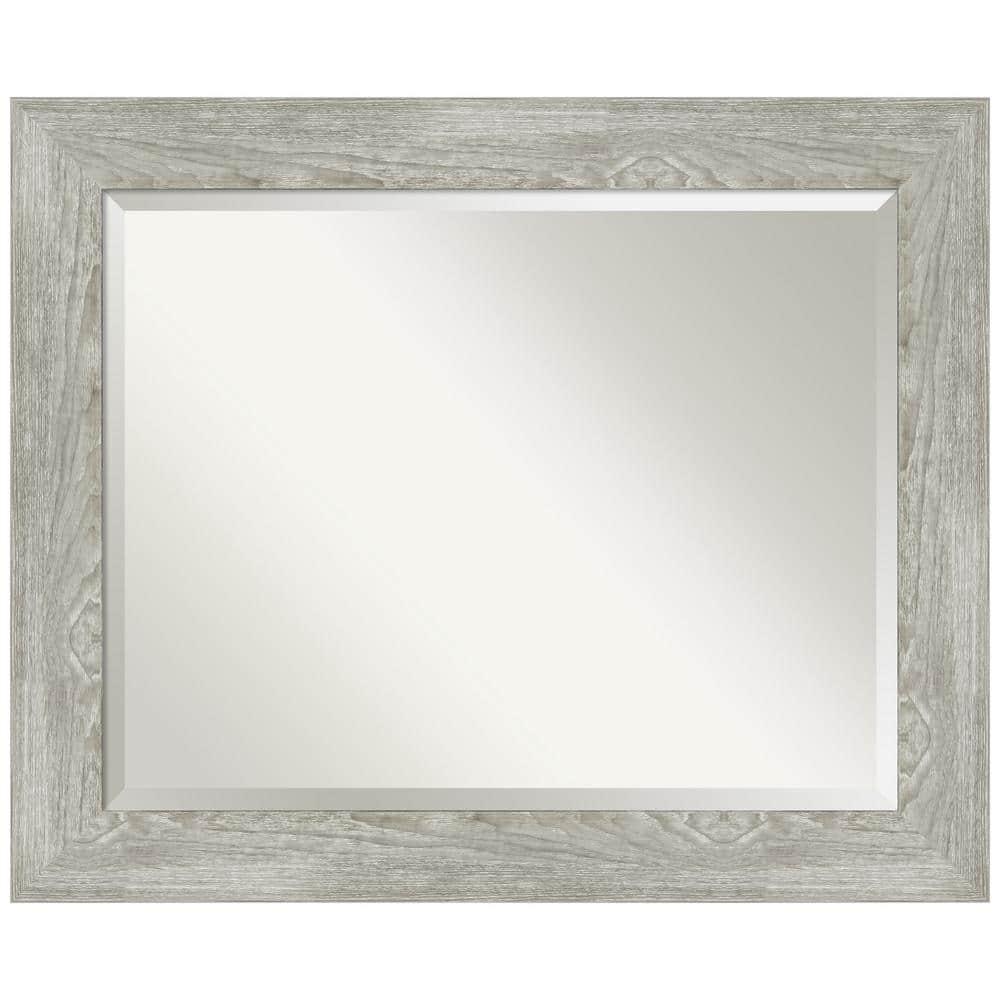34" x 28" Dove Graywash Framed Bathroom Vanity Wall Mirror - Amanti Art: Modern, Wall Mount, Wood Frame