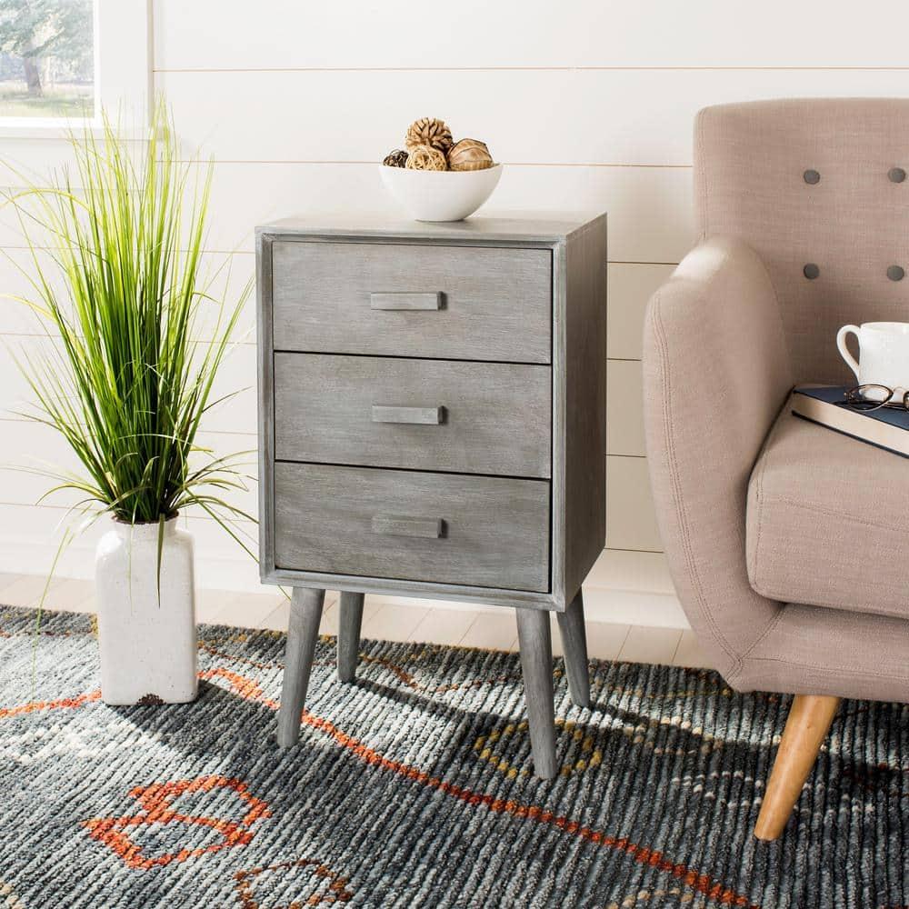 Pomona 3 Drawer Accent Table - CHS5700 - Slate Grey - Safavieh