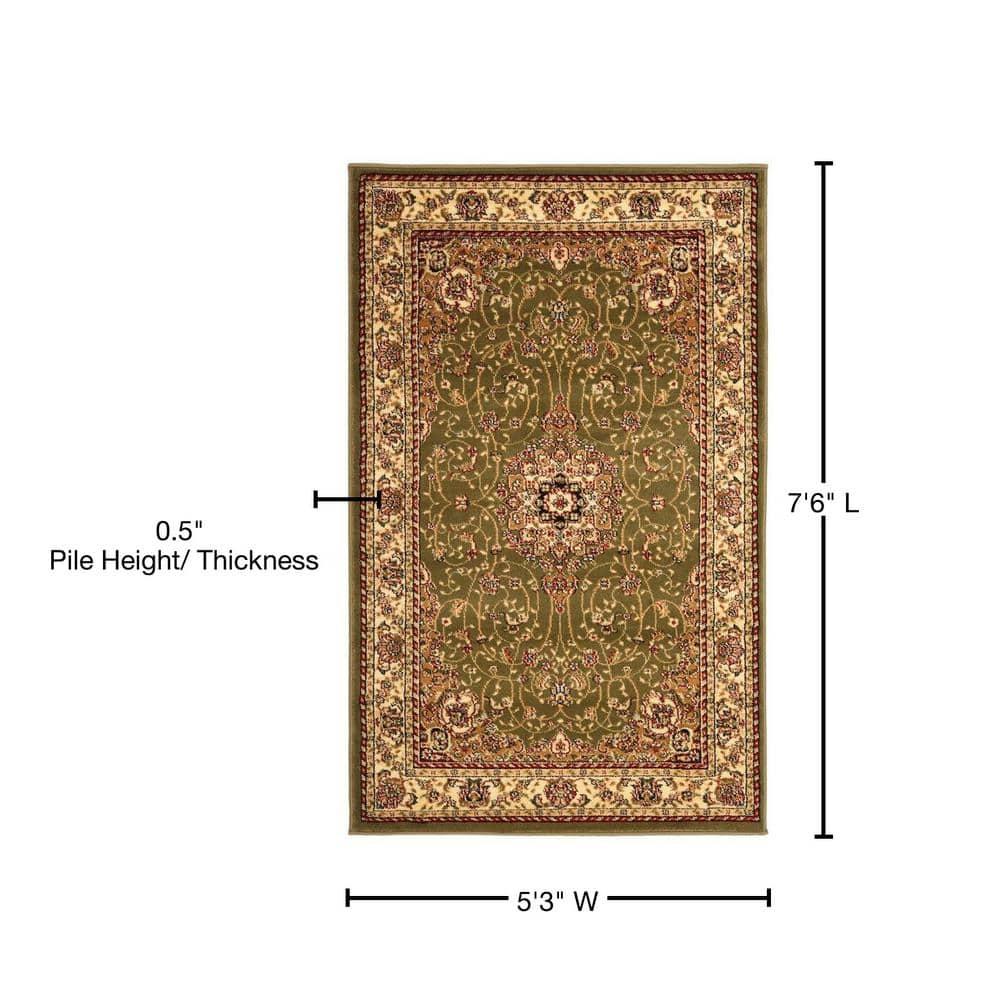 Lyndhurst LNH329 Power Loomed Area Rug - Sage/Ivory - 5'3"x7'6" - Safavieh.