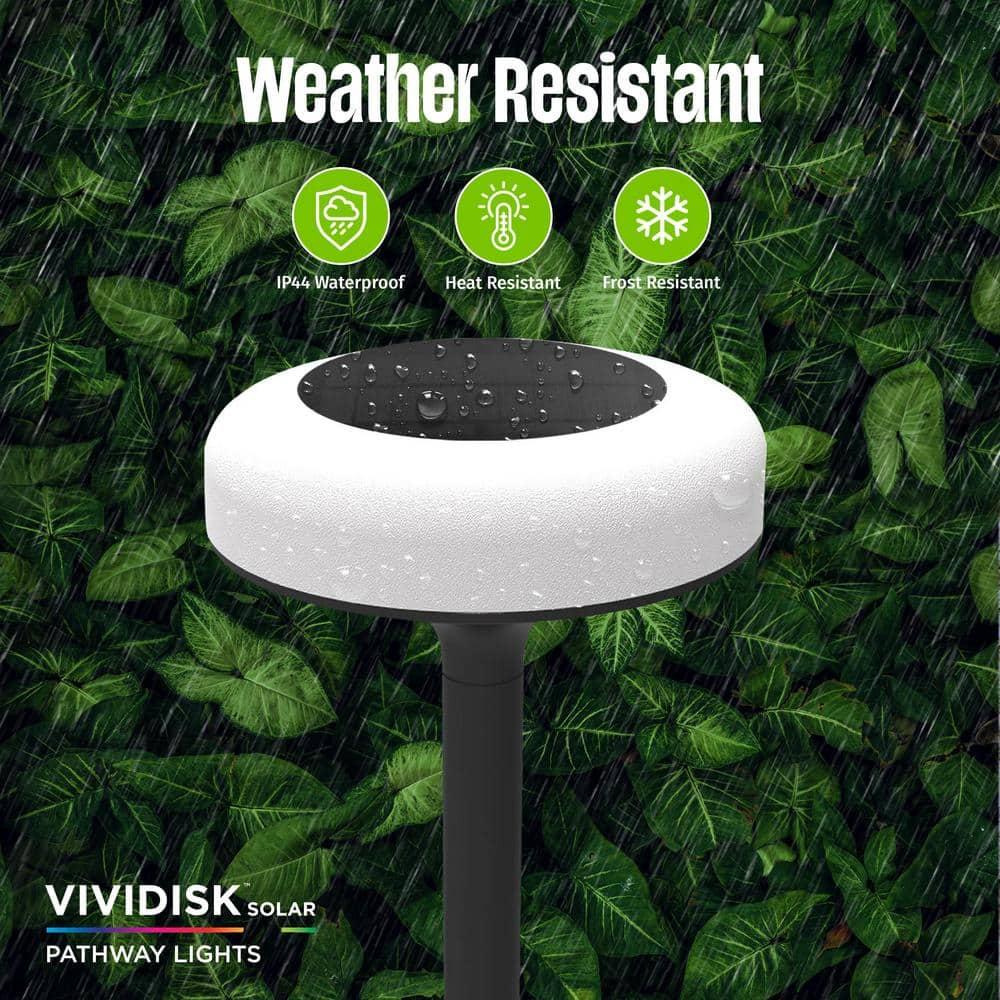 Bell + Howell Bell+Howell Color Changing Outdoor Solar Powered Garden Disk Lights, Wireless Auto On/off Lights (Set of 8)