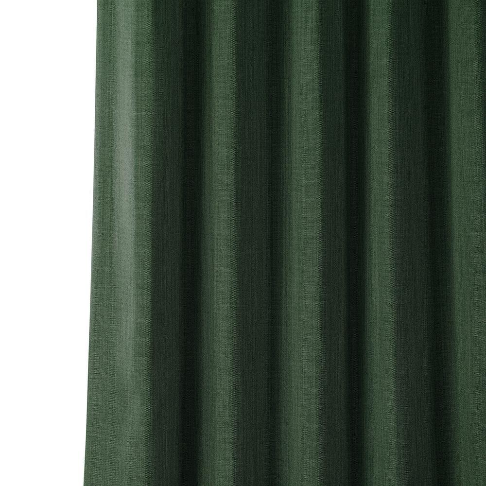 HPD Half Price Drapes Key Green Faux Linen Room Darkening Curtains for Bedroom & Living Room Curtains (1 Panel), Door & Window Curtains 84 inches long, Rod Pocket Curtains & Drapes, 50W X 84L
