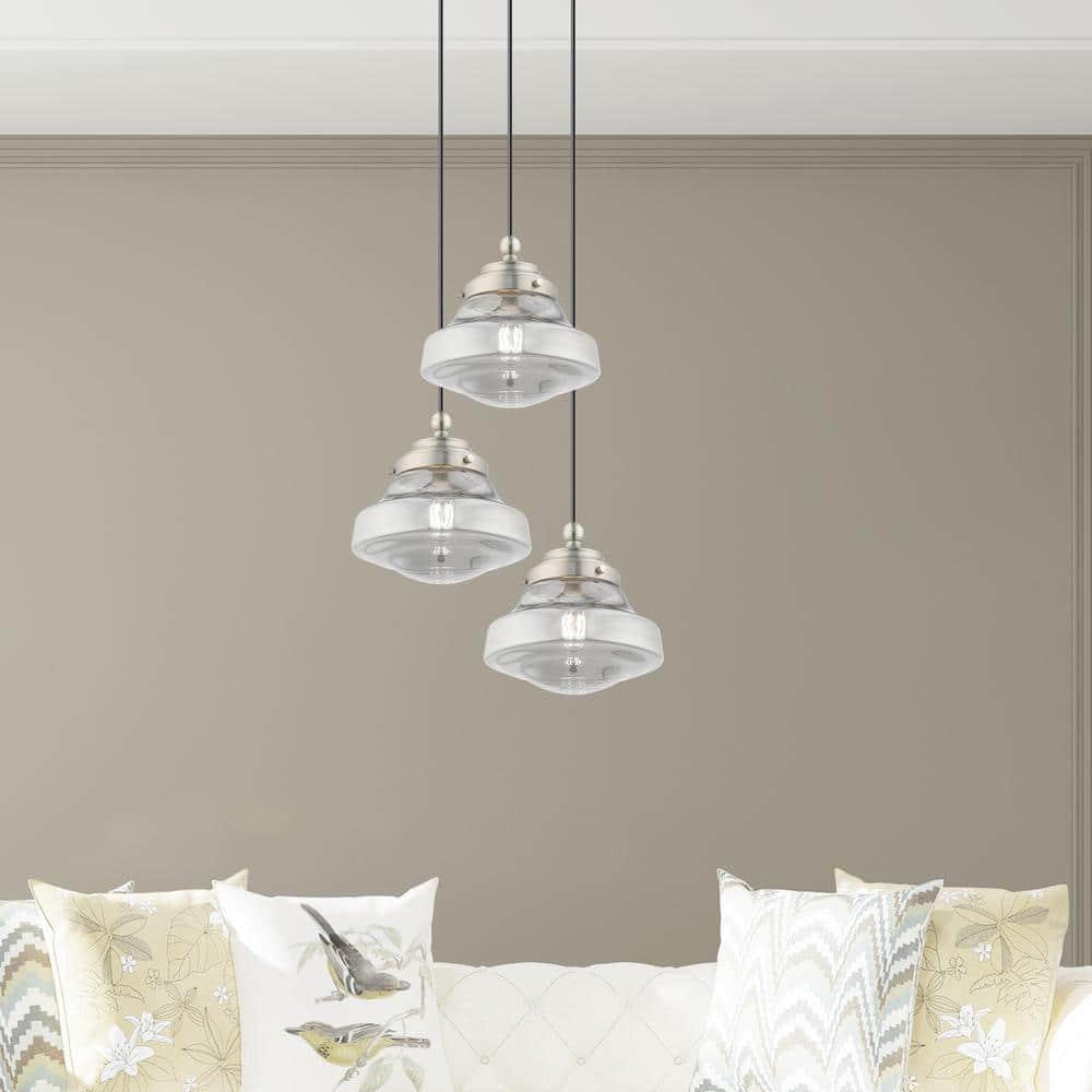 Livex Lighting Art Glass 1 - Light Pendant in  Brushed Nickel