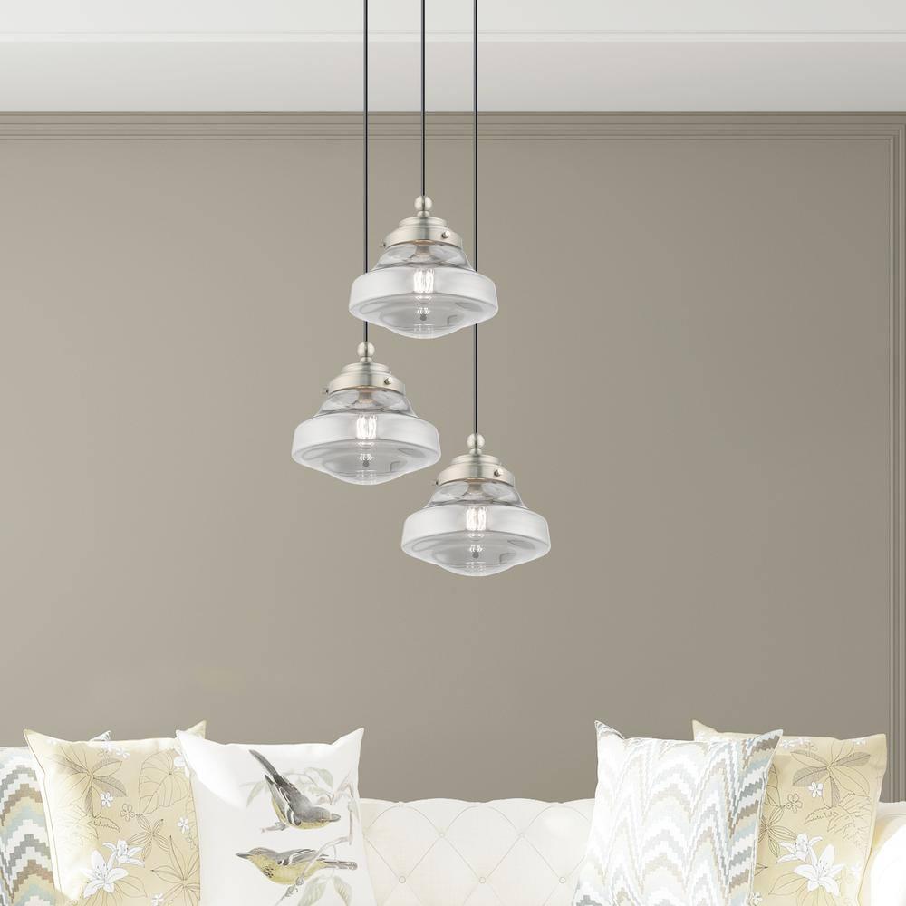 Livex Lighting Art Glass 1 - Light Pendant in  Brushed Nickel