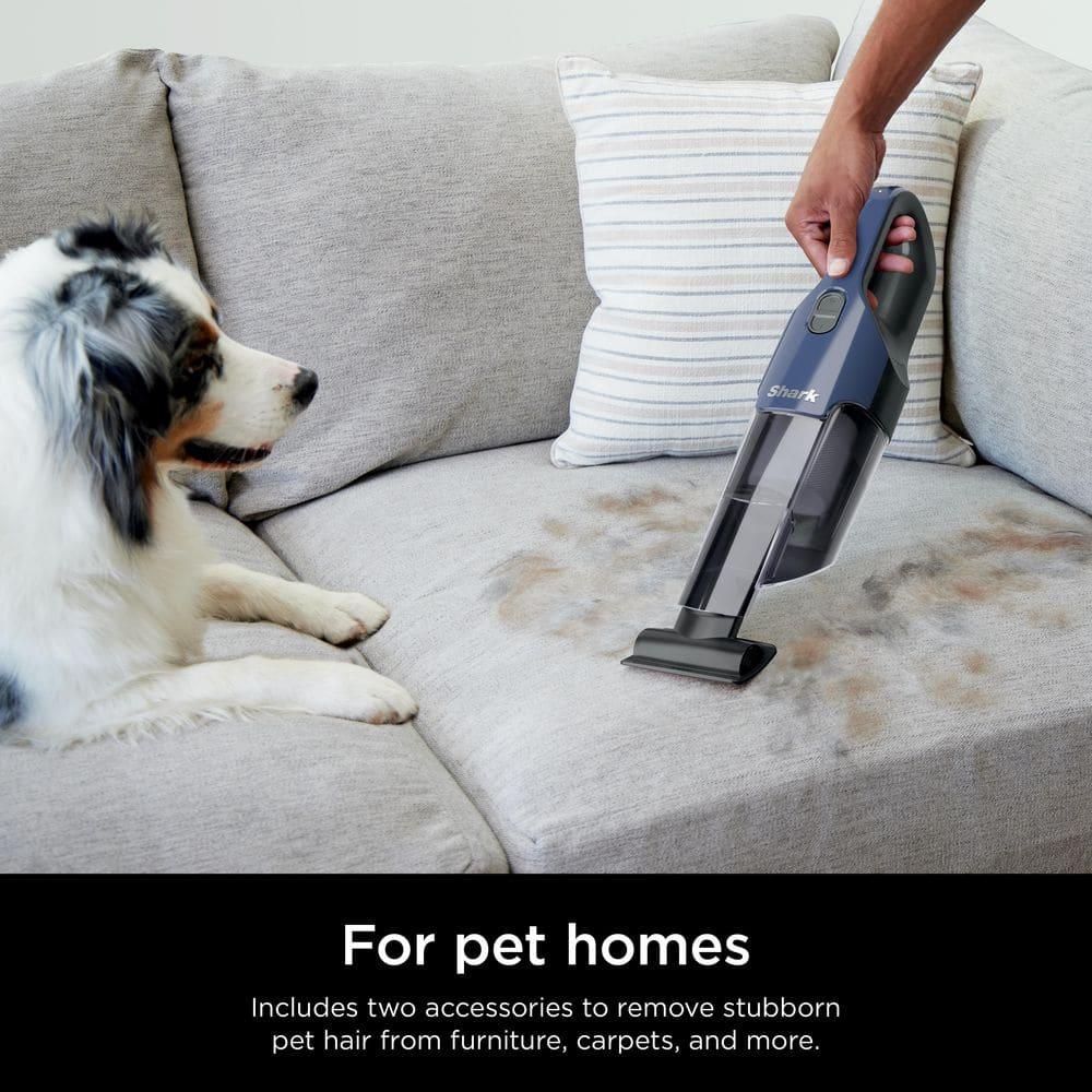 Shark Cyclone PET Handheld Vacuum with PetExtract Hair, 8" Crevice Tool, HyperVelocity Suction, Navy Blue/Grey