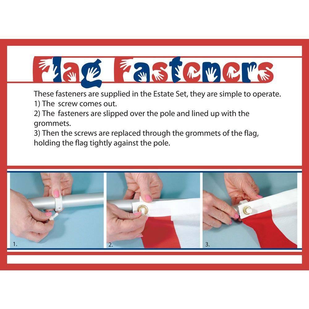 Annin Flag and Flagpole Set - 6 ft. 2 Section White Spinning Pole that Rotates 360 Degrees with Flag 3x5 ft. SolarGuard Nylon by Flagmakers, Estate kit Model 238