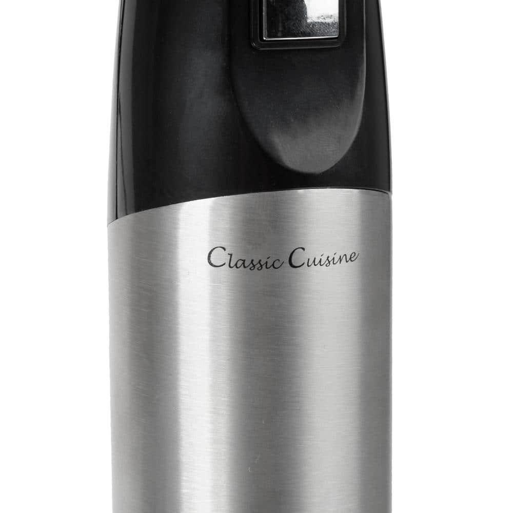 Classic Cuisine 6-Speed Handheld 4-in-1 Immersion Blender for Soups (Black)